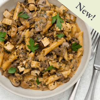 Vegan Creamy Mushroom and Tofu Pasta Bake