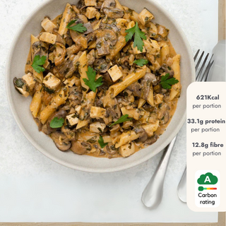 Vegan Creamy Mushroom and Tofu Pasta Bake